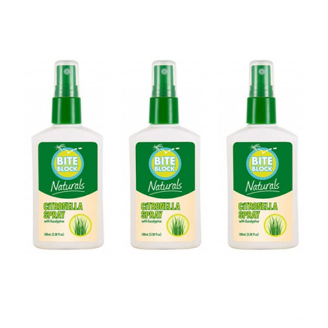 Bite Block Naturals Citronella Spray 100ml 3's